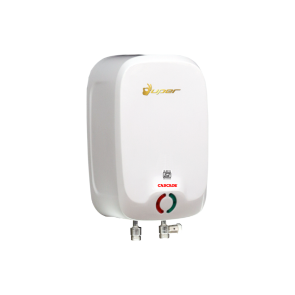 fully white Cascade super instant water heater with red and green light panels transparent background