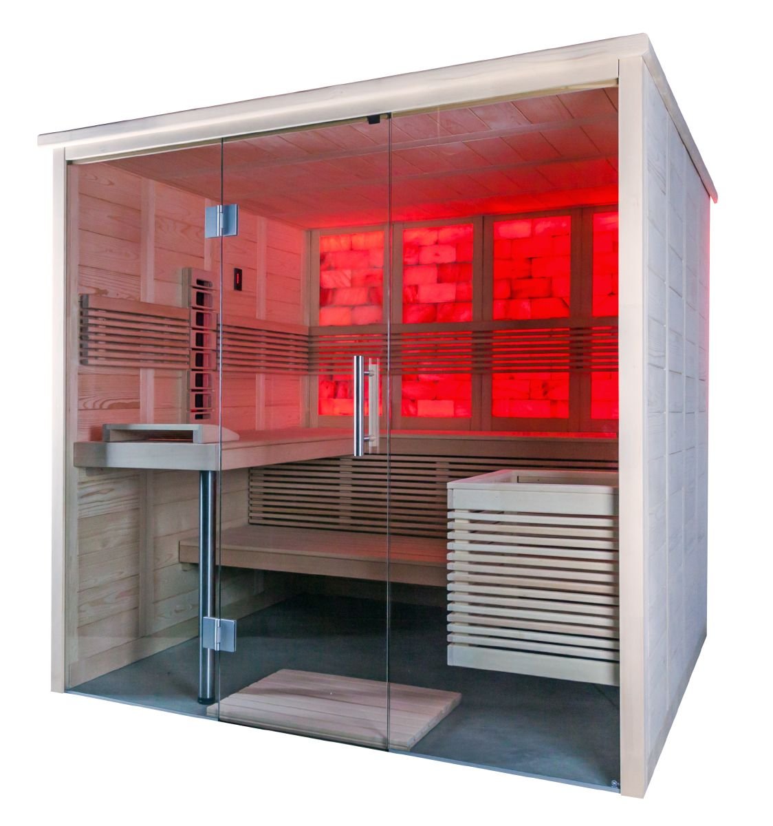 Harvia Himalaya hybrid sauna with carbon fiber infrared panels