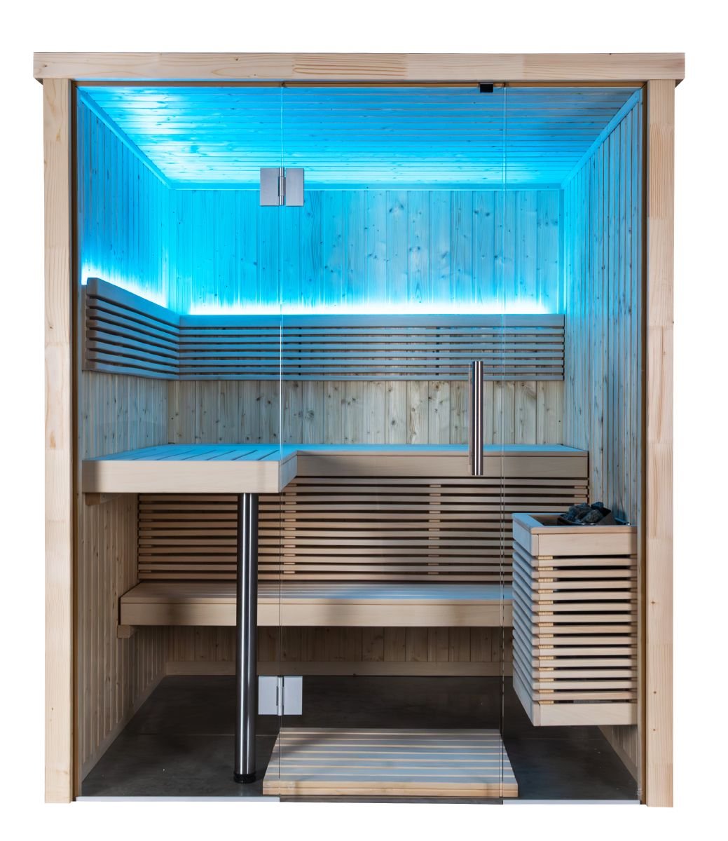 Harvia Panorama indoor sauna cabin with glass front