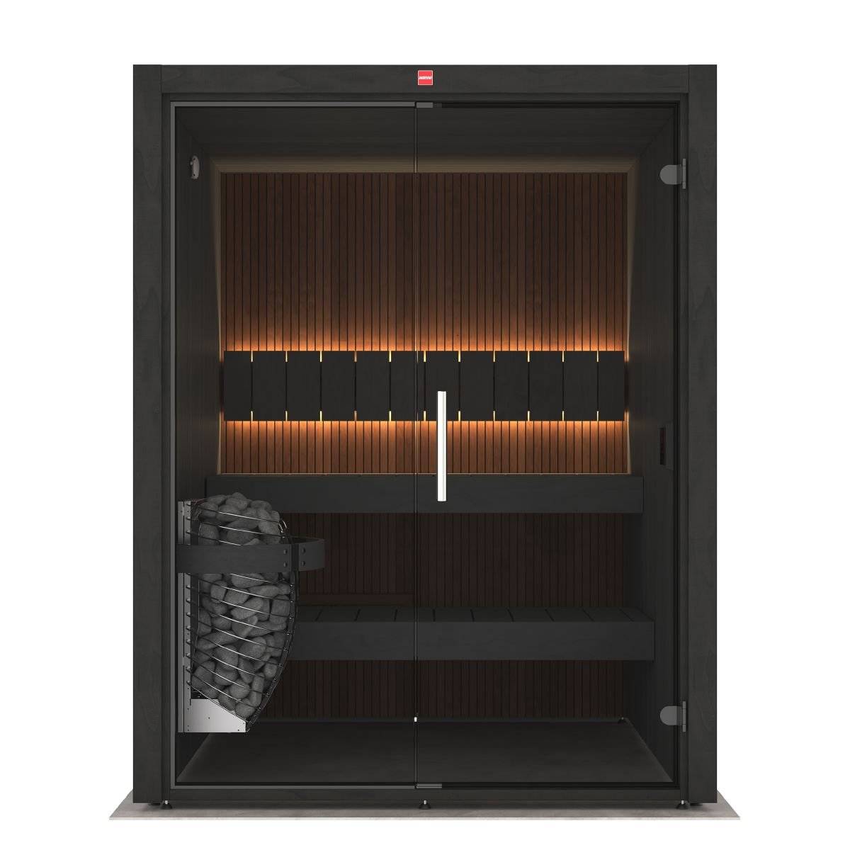 Harvia Urban sauna cabin with full glass front