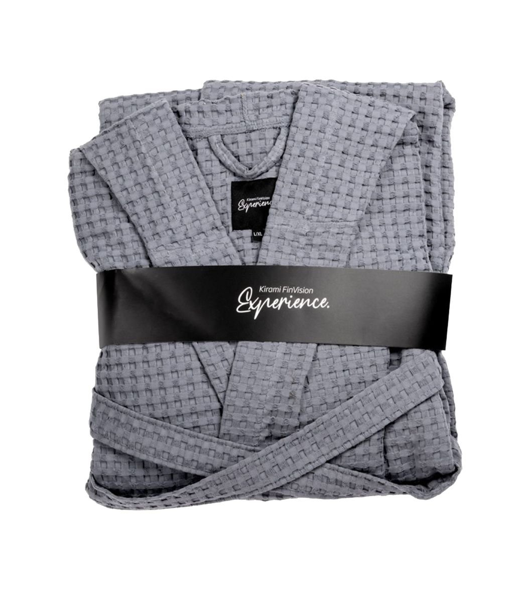 Harvia grey folded bathrobe